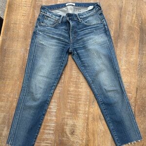 Moussy Distressed Blue Ankle Jeans